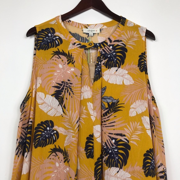 Tropical floral Print Sleeveless Dress Plus Size - Picture 4 of 8